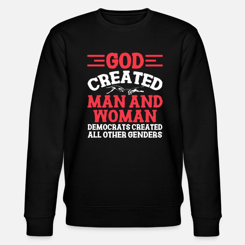 God Created Man - Stanley/Stella CHANGER Unisex Organic Sweatshirt - black