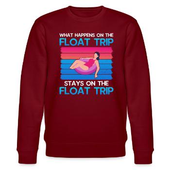 Sommer Float Trip River Tubing Party Beach Outfit - Stanley/Stella Unisex Bio-Sweatshirt CHANGER  - Burgunderrot - Vorne - Nik (191cm) & Marisol (170cm)