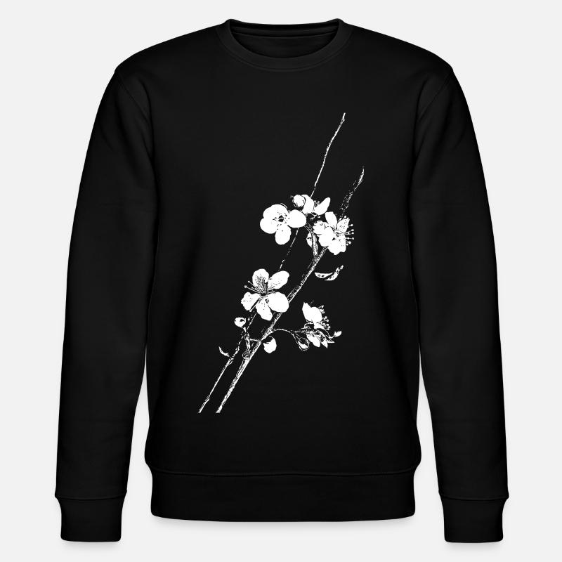 Kirschblüten Blüten Zweig Ast - Stanley/Stella Unisex Bio-Sweatshirt CHANGER  - Schwarz