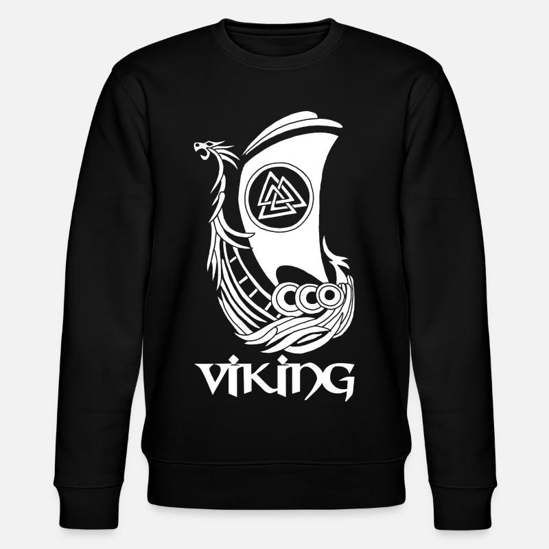 Symbole viking d'un drakkar blanc - Sweat bio CHANGER Stanley/Stella Unisexe - noir