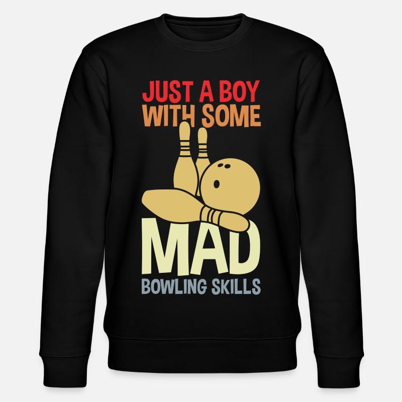 Lustiger Bowling Junge - Stanley/Stella Unisex Bio-Sweatshirt CHANGER  - Schwarz