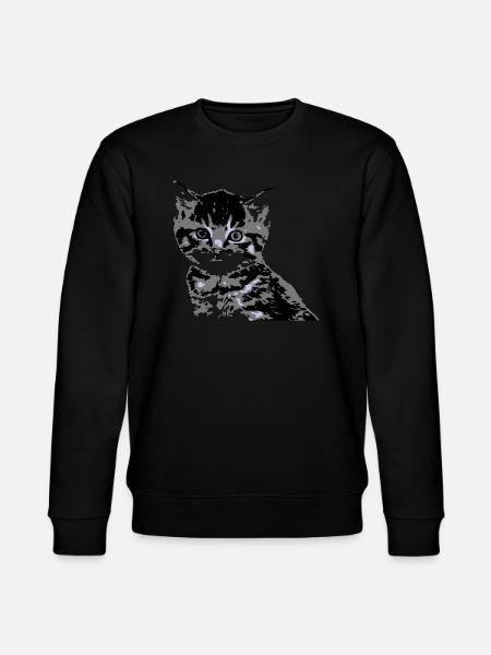 Katze Cat Katzengesicht - Stanley/Stella Unisex Bio-Sweatshirt CHANGER  - Schwarz