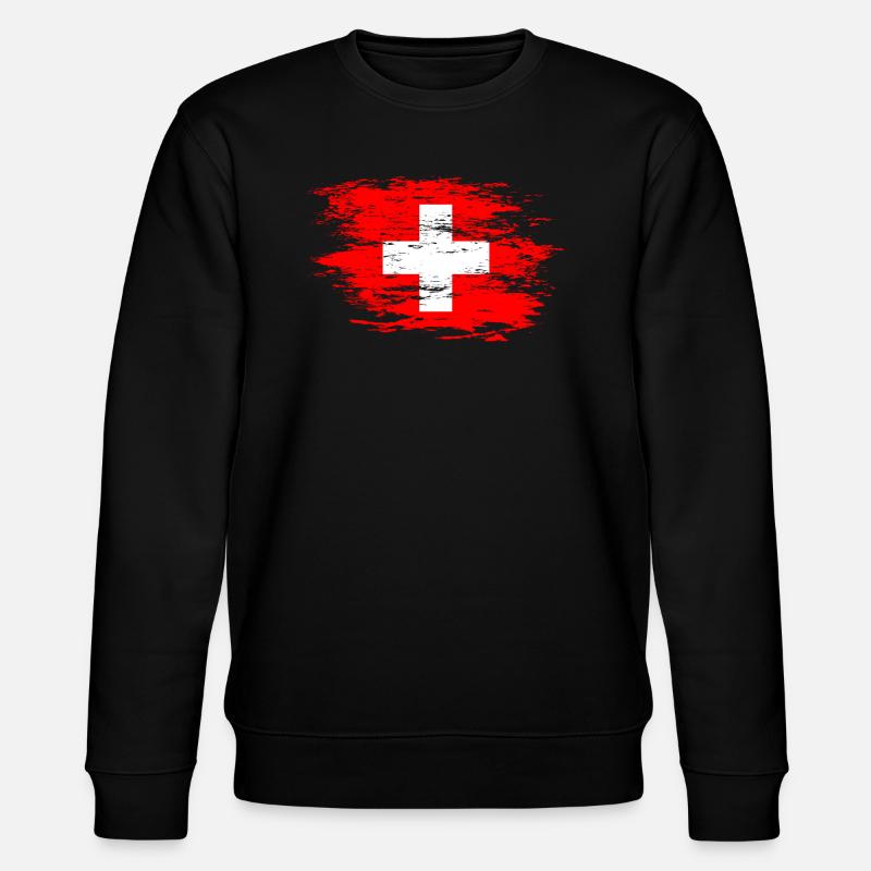 Drapeau suisse utilisé - Sweat bio CHANGER Stanley/Stella Unisexe - noir