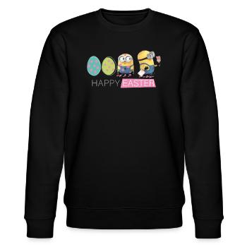 Minions Mit Ostereiern Frohe Ostern - Stanley/Stella Unisex Bio-Sweatshirt CHANGER  - Schwarz - Vorne - Nik (191cm) & Marisol (170cm)