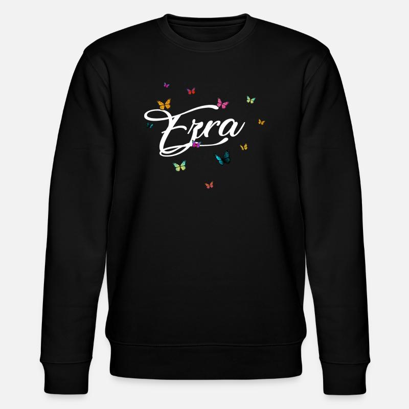 EZRA - Nom de fille avec des papillons colorés - Sweat bio CHANGER Stanley/Stella Unisexe - noir