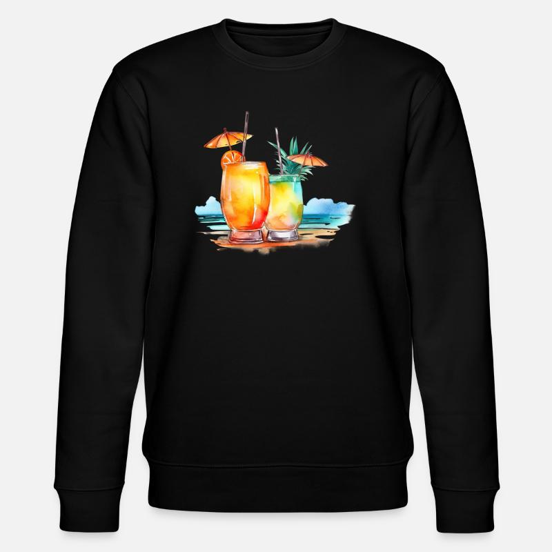 COCKTAIL ON THE BEACH - Stanley/Stella CHANGER Unisex Organic Sweatshirt - black
