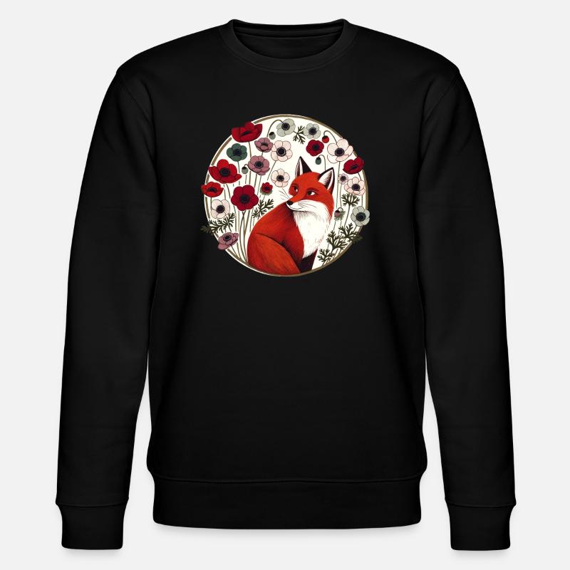 Renard roux rétro - Sweat bio CHANGER Stanley/Stella Unisexe - noir