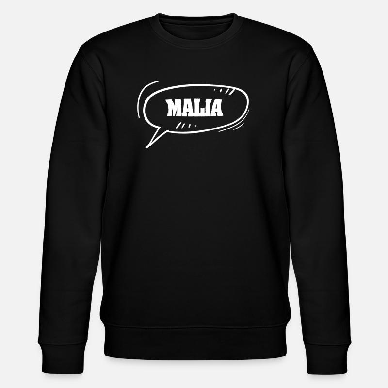 Prénom Malia - Sweat bio CHANGER Stanley/Stella Unisexe - noir