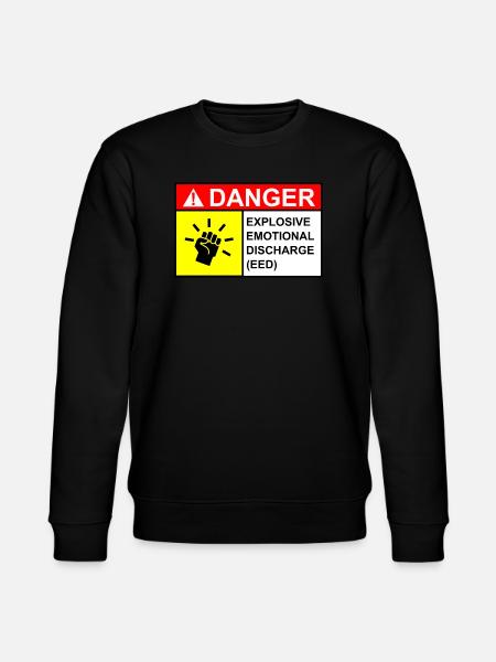 Woman Danger Sign - Stanley/Stella CHANGER Unisex Organic Sweatshirt - black