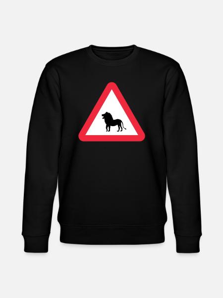 Caution Lion Warning - Stanley/Stella CHANGER Unisex Organic Sweatshirt - black
