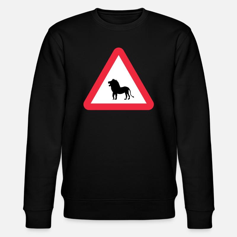 Caution Lion Warning - Stanley/Stella CHANGER Unisex Organic Sweatshirt - black