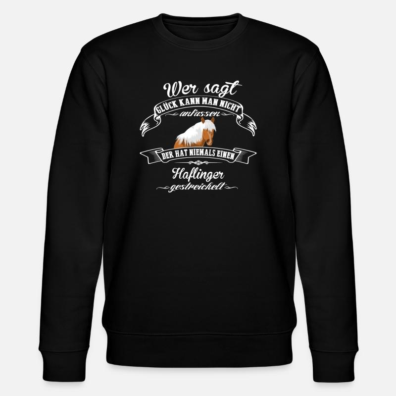 Haflinger Glück - Stanley/Stella Unisex Bio-Sweatshirt CHANGER  - Schwarz