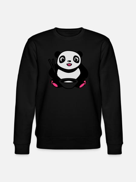 Baby Panda na jedzenia ryżu pałeczkami - Ekologiczna bluza unisex Stanley/Stella CHANGER  - czarny