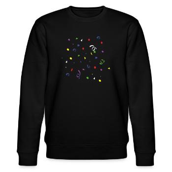 Konfetti bunt Fasching Karneval Luftschlange Party - Stanley/Stella Unisex Bio-Sweatshirt CHANGER  - Schwarz - Vorne - Nik (191cm) & Marisol (170cm)