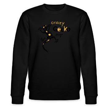 Verrückter Gecko - Stanley/Stella Unisex Bio-Sweatshirt CHANGER  - Schwarz - Vorne - Nik (191cm) & Marisol (170cm)