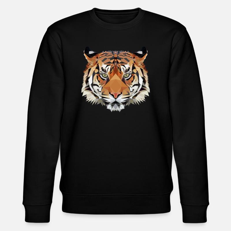 Geo Tiger - Stanley/Stella Unisex Bio-Sweatshirt CHANGER  - Schwarz