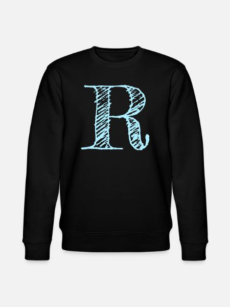 Letter "R" Comic Blue - Stanley/Stella CHANGER Unisex Organic Sweatshirt - black