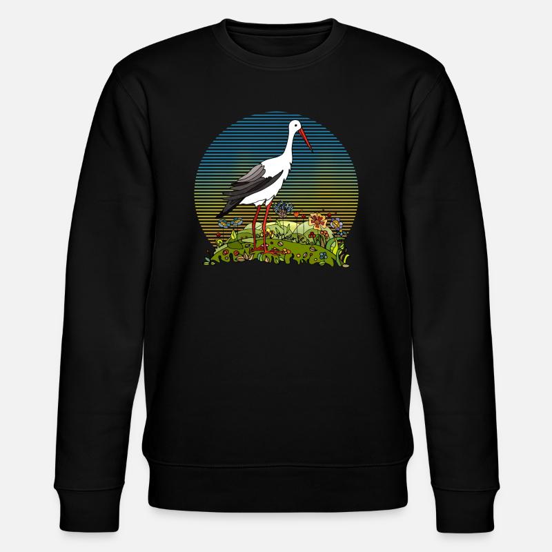 Oiseau cigogne - Sweat bio CHANGER Stanley/Stella Unisexe - noir
