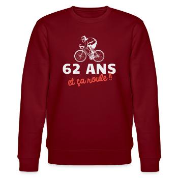 62 ans et ça roule Cyclisme Vélo - Sweat bio CHANGER Stanley/Stella Unisexe - bordeaux - Devant - Nik (191cm) & Marisol (170cm)