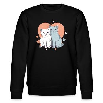 Amour du chat - Sweat bio CHANGER Stanley/Stella Unisexe - noir - Devant - Nik (191cm) & Marisol (170cm)