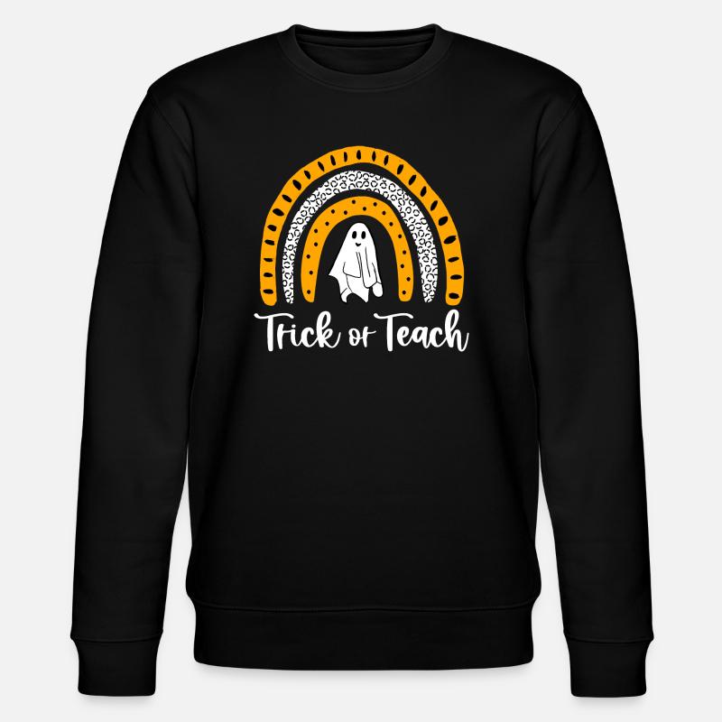 Trick Or Teach Regenbogen Geist - Stanley/Stella Unisex Bio-Sweatshirt CHANGER  - Schwarz