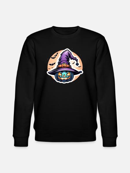 Halloween - Pumpkin Witch Hat - Stanley/Stella CHANGER Unisex Organic Sweatshirt - black