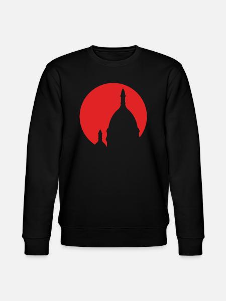 Sacré-Coeur Montmartre Paris red silhouette - Stanley/Stella CHANGER Unisex Organic Sweatshirt - black