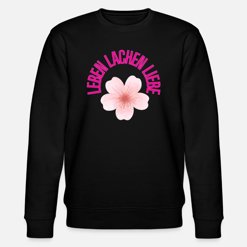 Leben Lachen Liebe - Stanley/Stella Unisex Bio-Sweatshirt CHANGER  - Schwarz