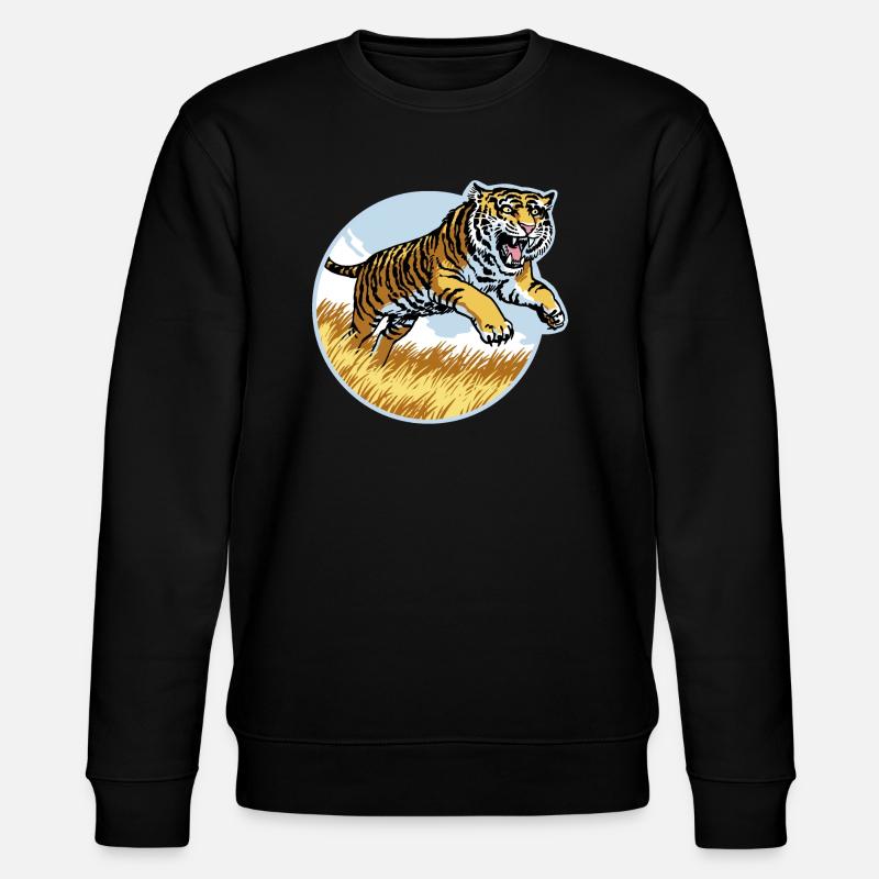 Tigre dans le saut - Sweat bio CHANGER Stanley/Stella Unisexe - noir