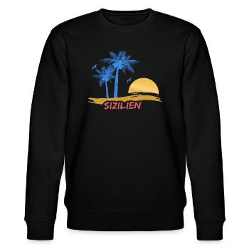 Beach Sicily - Stanley/Stella CHANGER Unisex Organic Sweatshirt - black - Front - Nik (191cm) & Marisol (170cm)