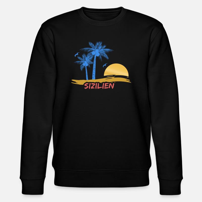 Plage Sicile - Sweat bio CHANGER Stanley/Stella Unisexe - noir