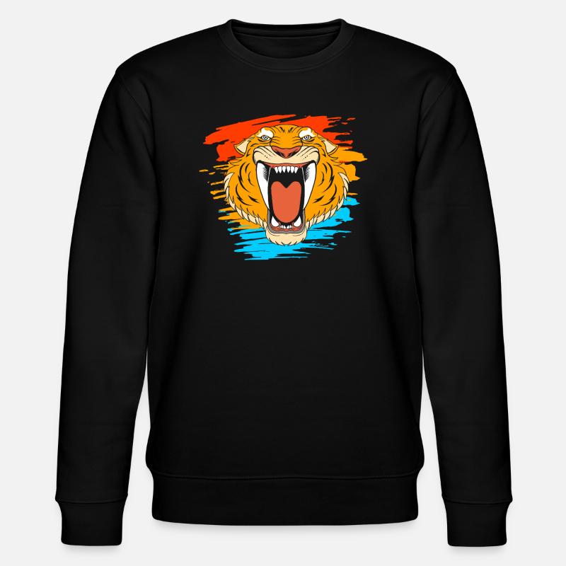 Säbelzahntiger - Stanley/Stella Unisex Bio-Sweatshirt CHANGER  - Schwarz