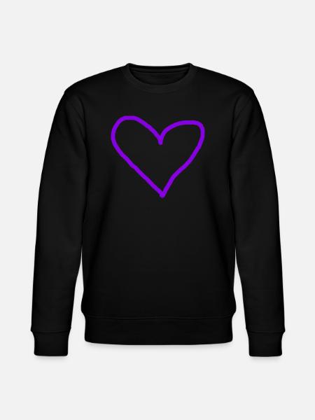 Herz lila Geschenkidee Herzchen violett - Stanley/Stella Unisex Bio-Sweatshirt CHANGER - Schwarz