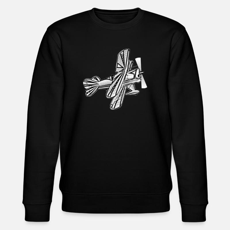 Flugzeug - Stanley/Stella Unisex Bio-Sweatshirt CHANGER  - Schwarz