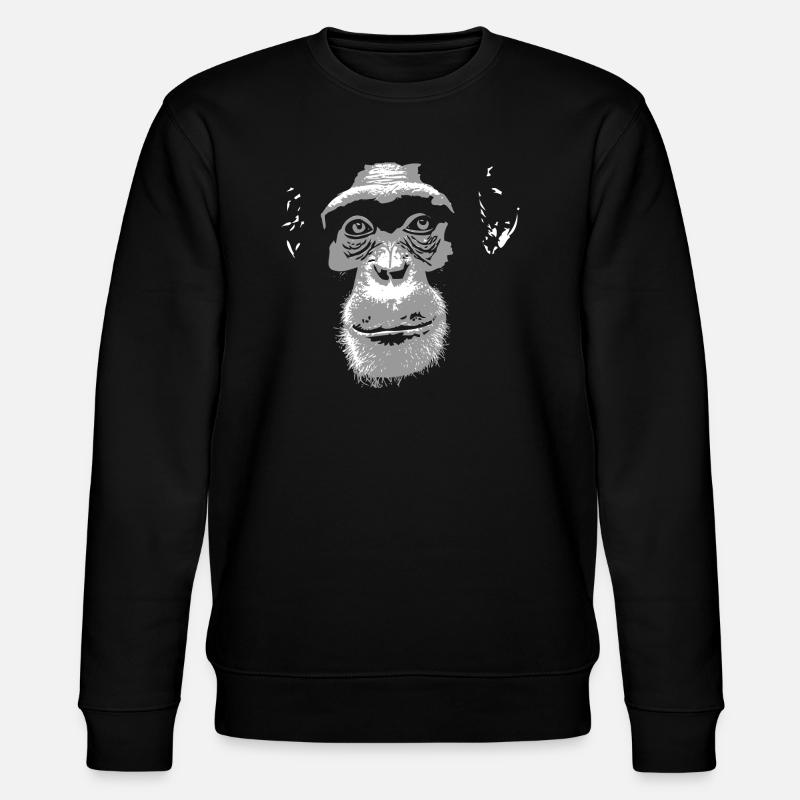 Schimpanse - Chimpanzee - Monkey - Stanley/Stella Unisex Bio-Sweatshirt CHANGER  - Schwarz
