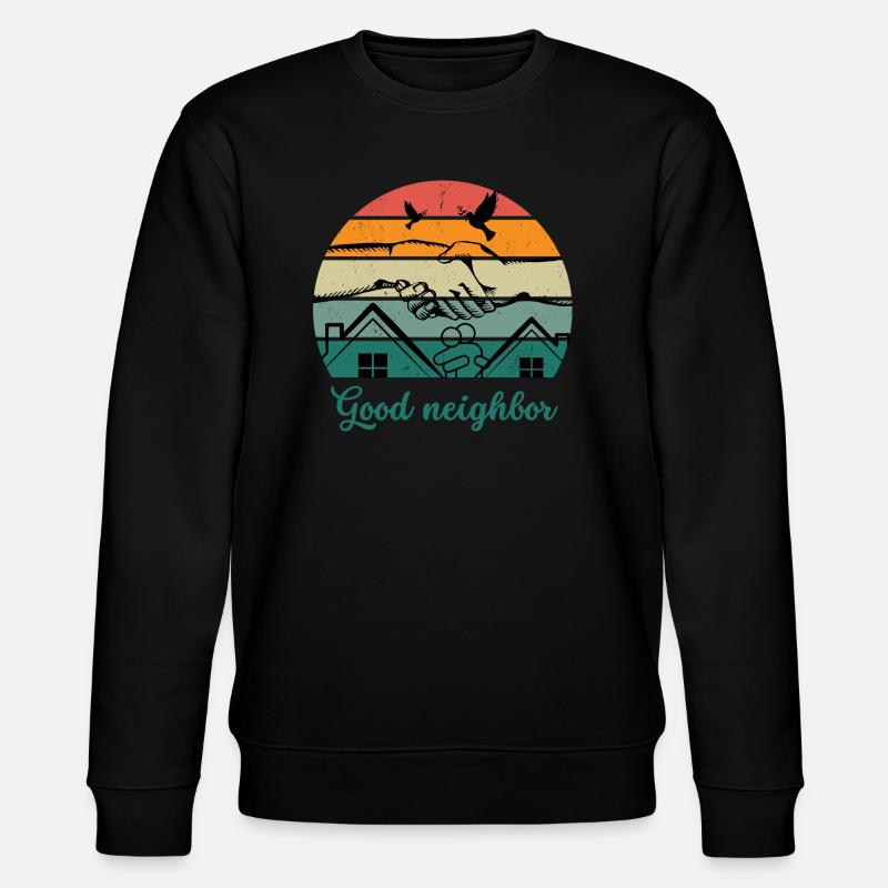 Good neighbor BW - Stanley/Stella CHANGER Unisex Organic Sweatshirt - black