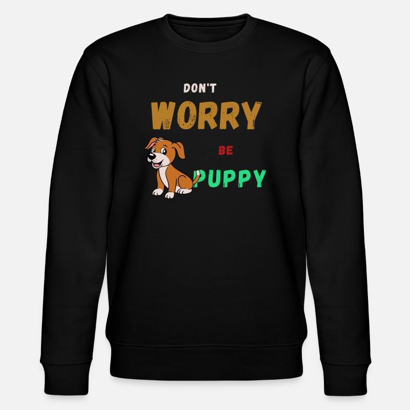 Mach dir keine Sorgen, sei glücklich - Stanley/Stella Unisex Bio-Sweatshirt CHANGER  - Schwarz