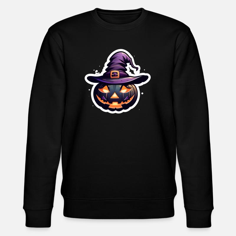Halloween - Pumpkin Witch Hat - Stanley/Stella CHANGER Unisex Organic Sweatshirt - black
