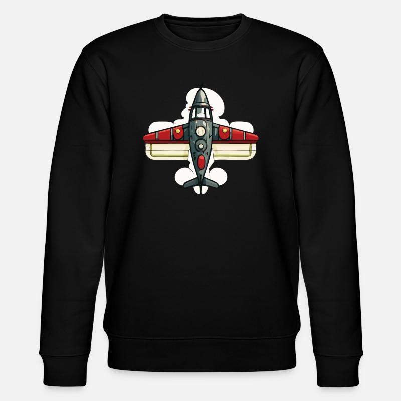 Flugzeug - Stanley/Stella Unisex Bio-Sweatshirt CHANGER  - Schwarz