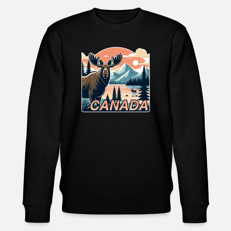 Kanada 13 - Stanley/Stella Unisex Bio-Sweatshirt CHANGER  - Schwarz
