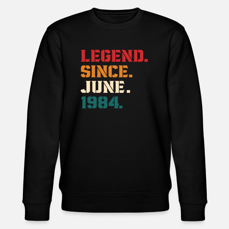Legende seit Juni 1984 - Stanley/Stella Unisex Bio-Sweatshirt CHANGER  - Schwarz