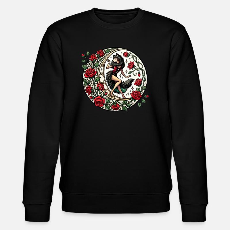 Wolf Pinup - Stanley/Stella Unisex Bio-Sweatshirt CHANGER  - Schwarz