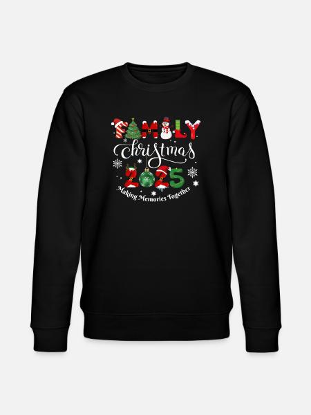 MERRY CHRISTMAS, family christmas 2025 - Stanley/Stella CHANGER Unisex Organic Sweatshirt - black