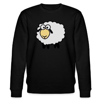 das leicht bekloppte Määähndy-Schaf - Stanley/Stella Unisex Bio-Sweatshirt CHANGER  - Schwarz - Vorne - Nik (191cm) & Marisol (170cm)
