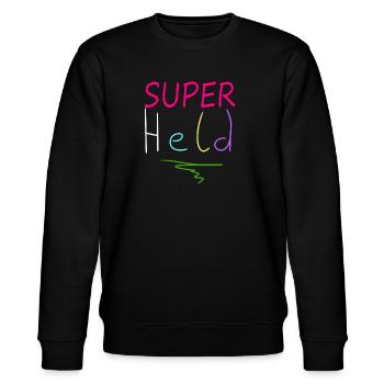 Superhero - Stanley/Stella CHANGER Unisex Organic Sweatshirt - black - Front - Nik (191cm) & Marisol (170cm)