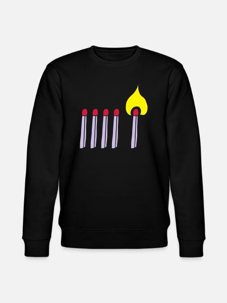 Fyrstikk fyrstikker brann brenne Brann brenning - Stanley/Stella CHANGER økologisk unisex-sweatshirt - svart