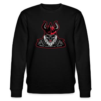 Work Hard Play Hard - Stanley/Stella CHANGER Unisex Organic Sweatshirt - black - Front - Nik (191cm) & Marisol (170cm)