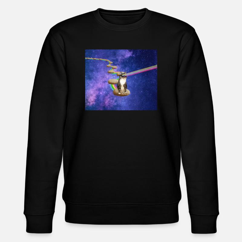 Mignon chat tigré dans l’espace - Sweat bio CHANGER Stanley/Stella Unisexe - noir