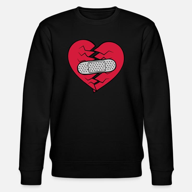 Patch heart broken - Stanley/Stella CHANGER Unisex Organic Sweatshirt - black