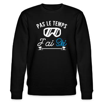j ai ski / humour ski - Sweat bio CHANGER Stanley/Stella Unisexe - noir - Devant - Nik (191cm) & Marisol (170cm)